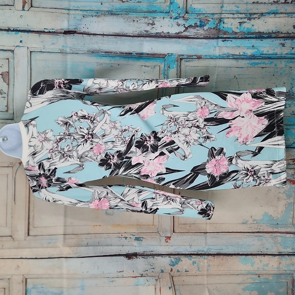 Nike Hyper Femme Long Sleeve Floral Printed Dress in Topaz Mist - Picture 7 of 11